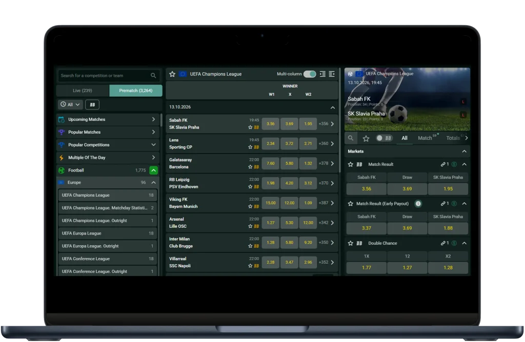 Time4Bets sportsbook betting slip and market interface